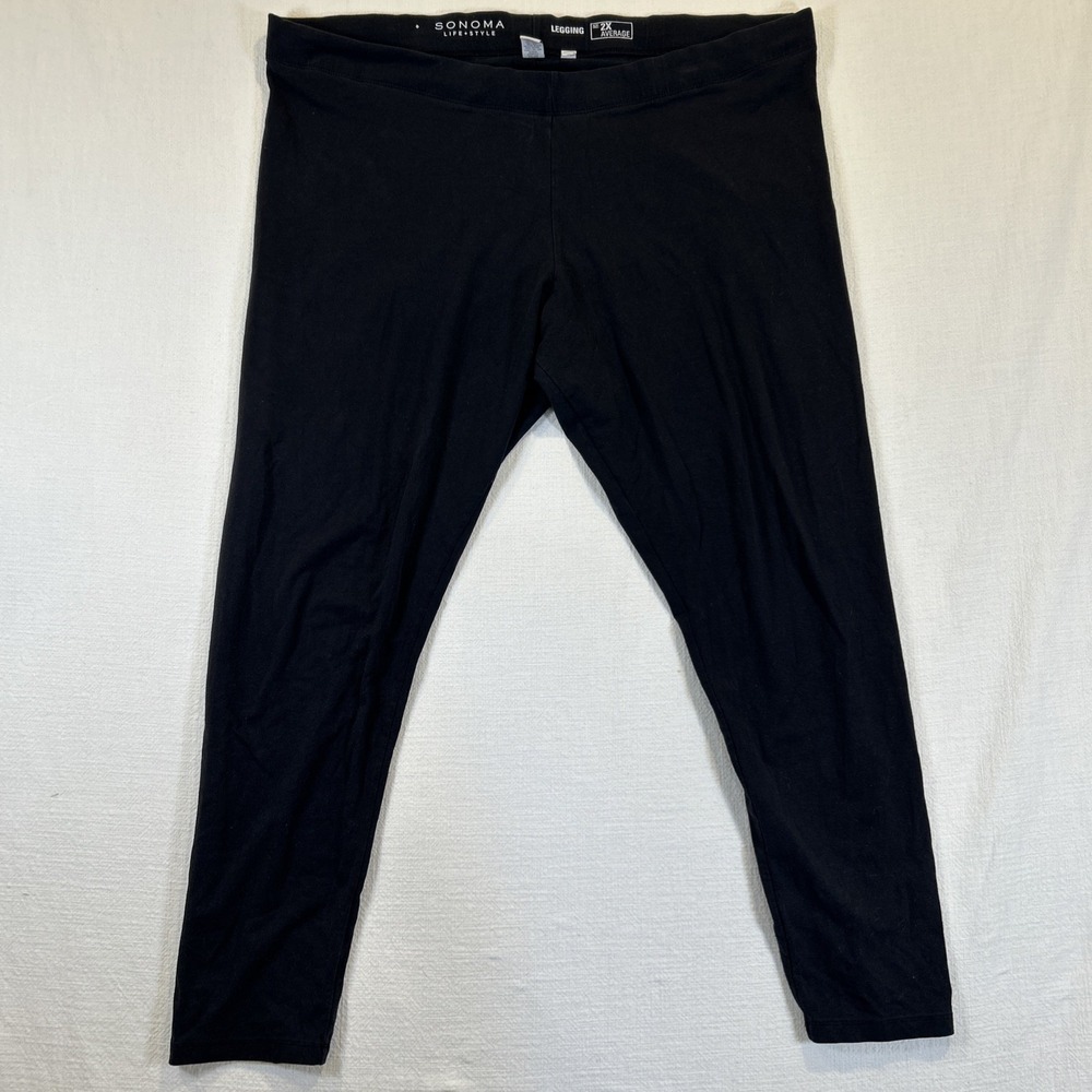 Sonoma Women Black Legging Pants 2X Average Stretch